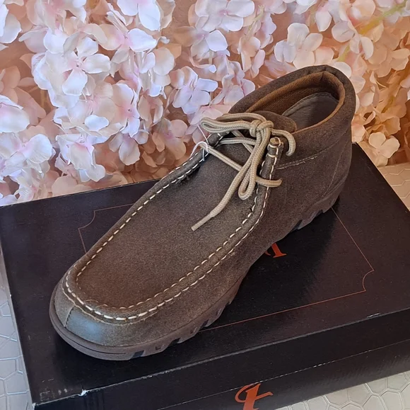 Ferrini Rogue Mens Rogue Driving Shoes Black Distressed Leather Moc Toe 11 D New Ferrini Men main image 3